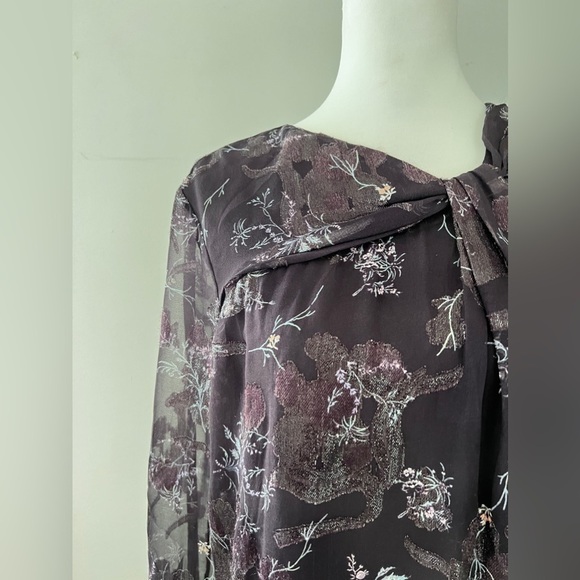 Grey Jason Wu Women's Winter Floral Knot Blouse Silk Blend Size 4 - Picture 2 of 15